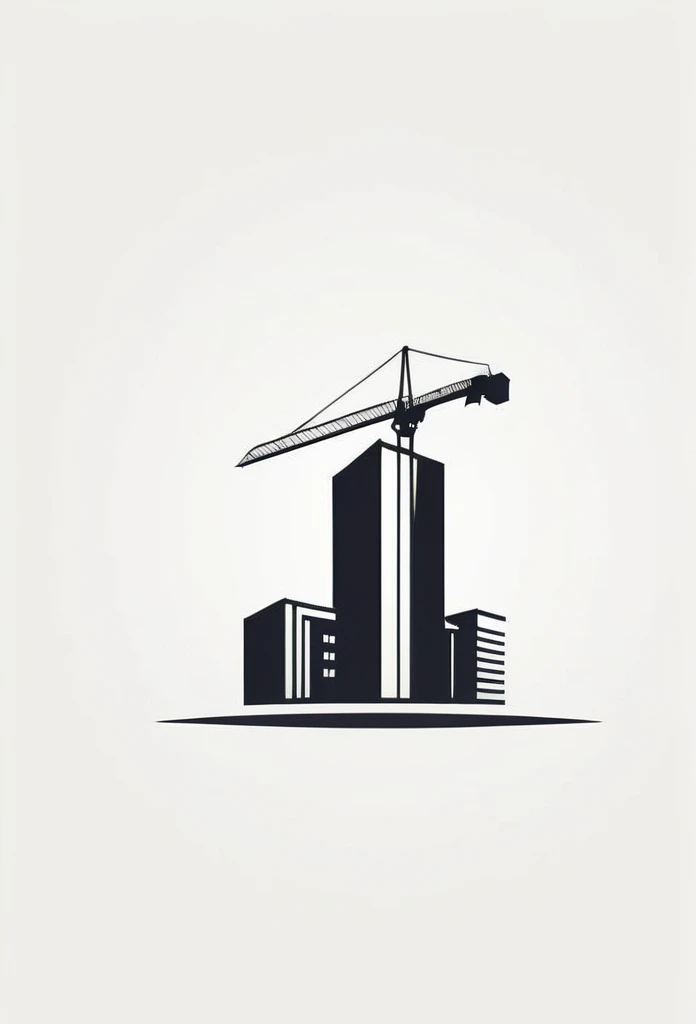 A logo for a building construction company. A very modern and chic design. A very cool monotone design that men will fall in love with. The background is pure white.