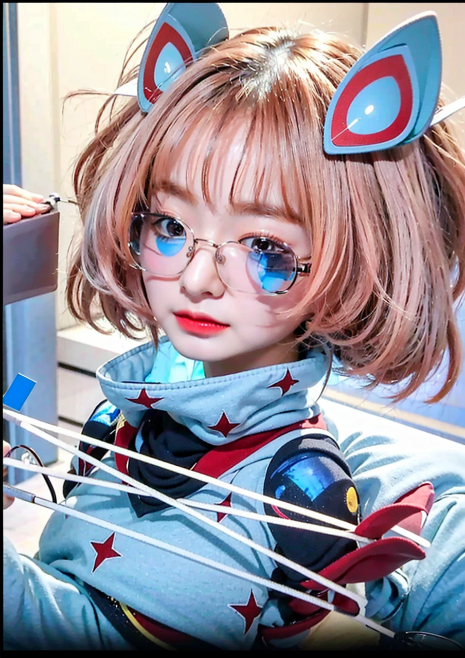 a close up of a woman wearing glasses and a gray shirt, wearing thin large round glasses, with glasses, wearing small round glasses, 19-year-old girl, with square glasses, girl wearing round glasses, korean girl, big round glasses, girl with glasses, xintong chen, wearing round glasses, spectacled, 8k selfie photograph, round glasses