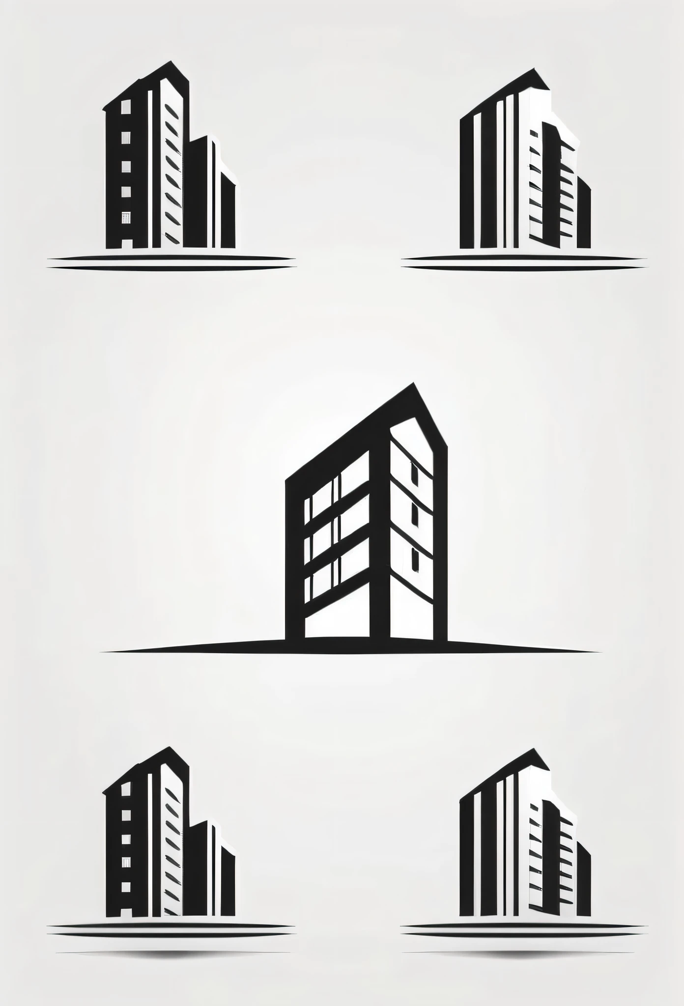 A logo for a building construction company. A very modern and chic design. A very cool monotone design that men will fall in love with. The background is pure white.