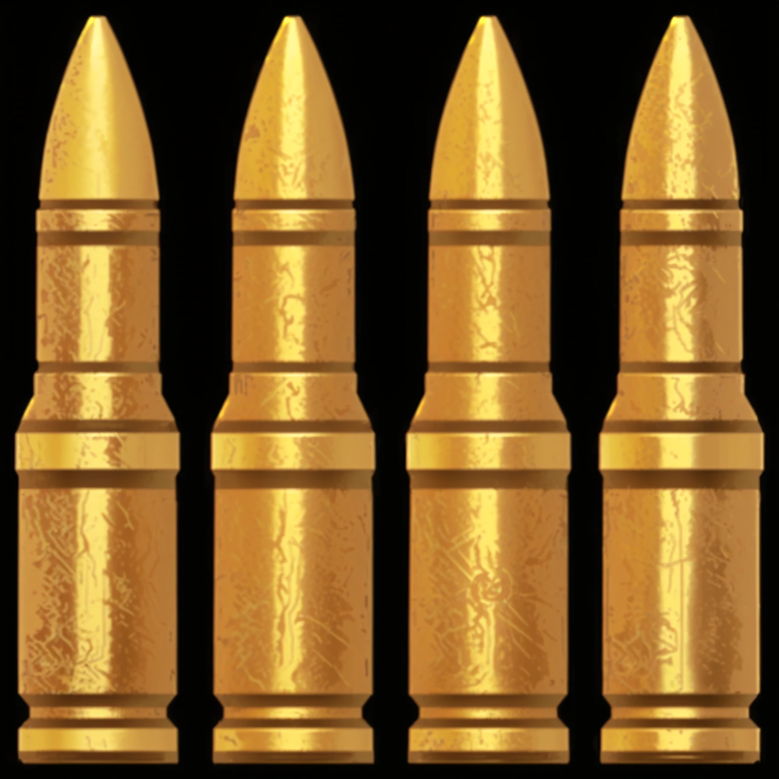 A golden bullet,American cartoon style,8K,Realistic texture,Extremely detailed wasteland style,Game Icon.