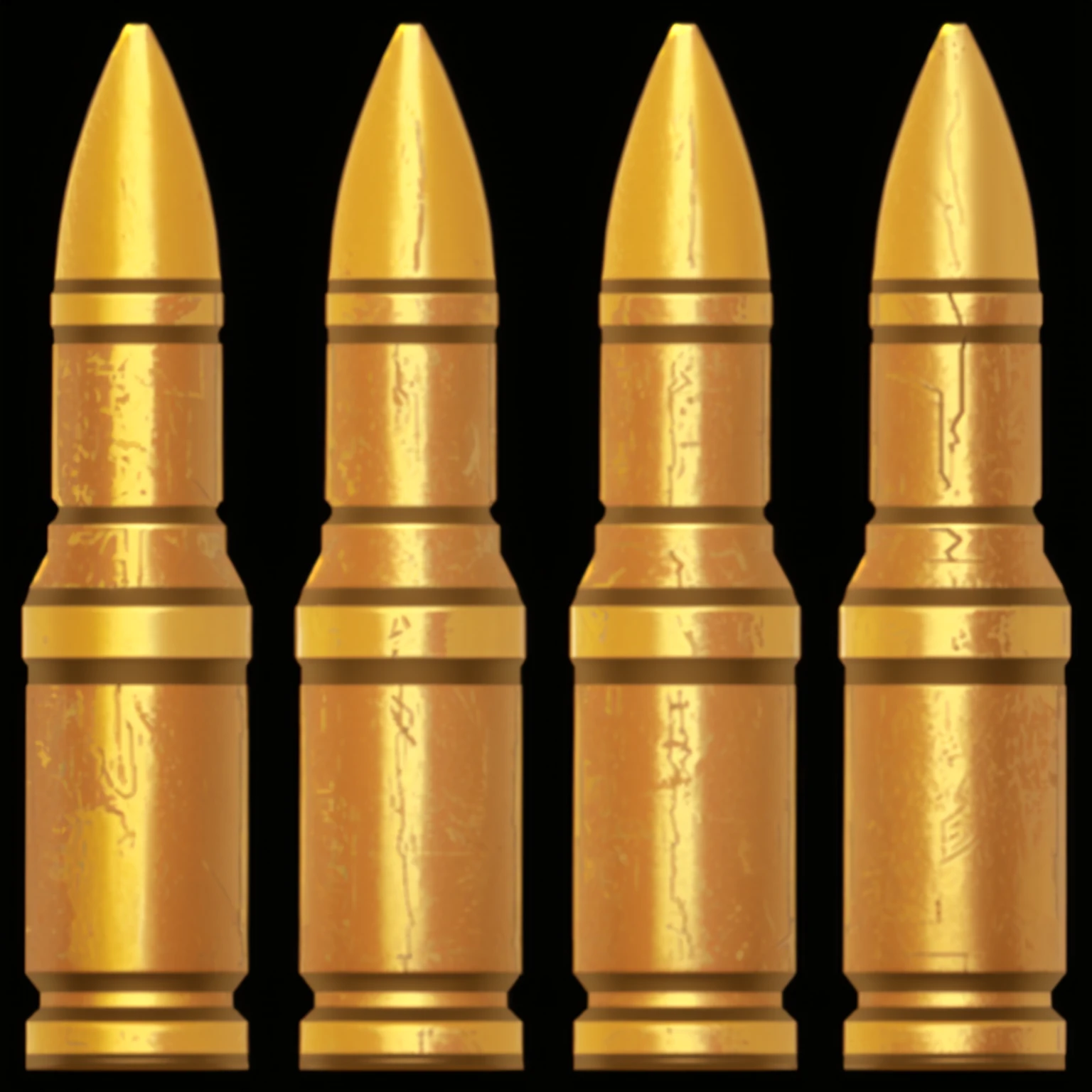 A golden bullet,American cartoon style,8K,Realistic texture,Extremely detailed wasteland style,Game Icon.