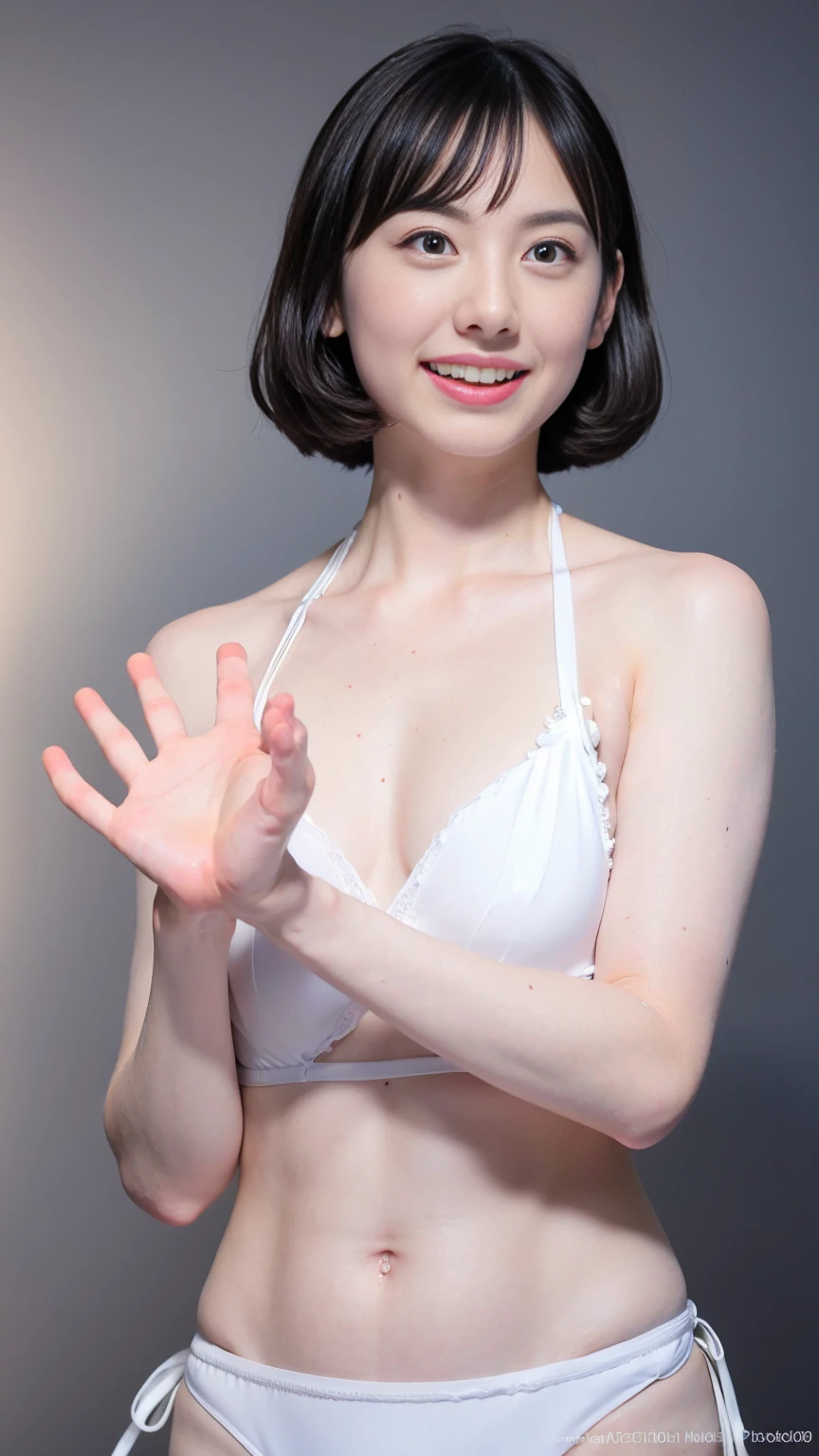 "((Highest quality,16K,High resolution,masterpiece:1.6)),ultra-detailed,(Realistic,photoRealistic,photo-Realistic:1.6),18-year-old,whole body,((White micro bikini:1.6)),beautiful detailed face,detailed, Thin waist and thick hips, Healthy girl, fit pic, Cottagecore!! Fitness Body, Amouranth, Beautiful face with arms and legs, better known as Amouranth,((Beautiful background blur))、Soft studio lighting,((Delicate artwork on a dark grey background))、((A beautiful figure that stands out against a dark background))、((Anatomically correct fingers of the hand))、((Correct Number))、
Soft light illumination"