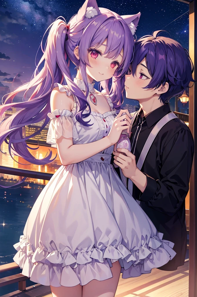 ((Best quality, A high resolution, Masterpiece:1.2)), (romantic), (newlyweds:1),(Happy smile),(Clear facial features:1.5), Delicate facial features, Clear facial features, Optimized details,(Stargazing at the top of the mountain), (Spectacular sky fireworks display), (Colorful fireworks), (Giant fireworks), (Wedding dress), (suit), (glittering stars:1.5), romantic couple photo, cinematic Film still from. Romantic kiss scene field of roses anime hair tied smiling lasciviously with eyes closed girl kiss mouth and boy strong boy cute anime girl with cat ears white dress beautiful doll with crystal shoes on delicate feet couple kissing man strong red-haired man dark skintwintails anime girl red eye purple hair red eyes twintails anime girlP with purple hair eyes with closed eyes girl kiss mouth and boy strong boy cute girl big round eyes red eyes twintails anime girl embarrassed curly hair purple hair bridge night on a bridge full of fireflies twintails anime girltwintailswith eyes closed girl kiss mouth and boy strong boy cute girl Romantic kiss scene field of roses anime tied hair smiling lasciviously with eyes closed girl kiss mouth and boy strong boy cute anime girl with cat ears white dress of beautiful doll with crystal shoes on delicate feetred twintails anime stars girl with purple hair round eyes red eyes twintails anime girl embarrassed curly hair purple hair bridge night girl on a bridge full of fireflies twintails anime girltwintails anime girl red eye purple hair red eyes twintails anime girl stars with purple hair big eyes round eyes pajamas red eyes twintails anime girl embarrassed curly hair purple hair bridge night girl on a bridge full of fireflies twintails anime girl pajamas twintails anime girl red eye fit