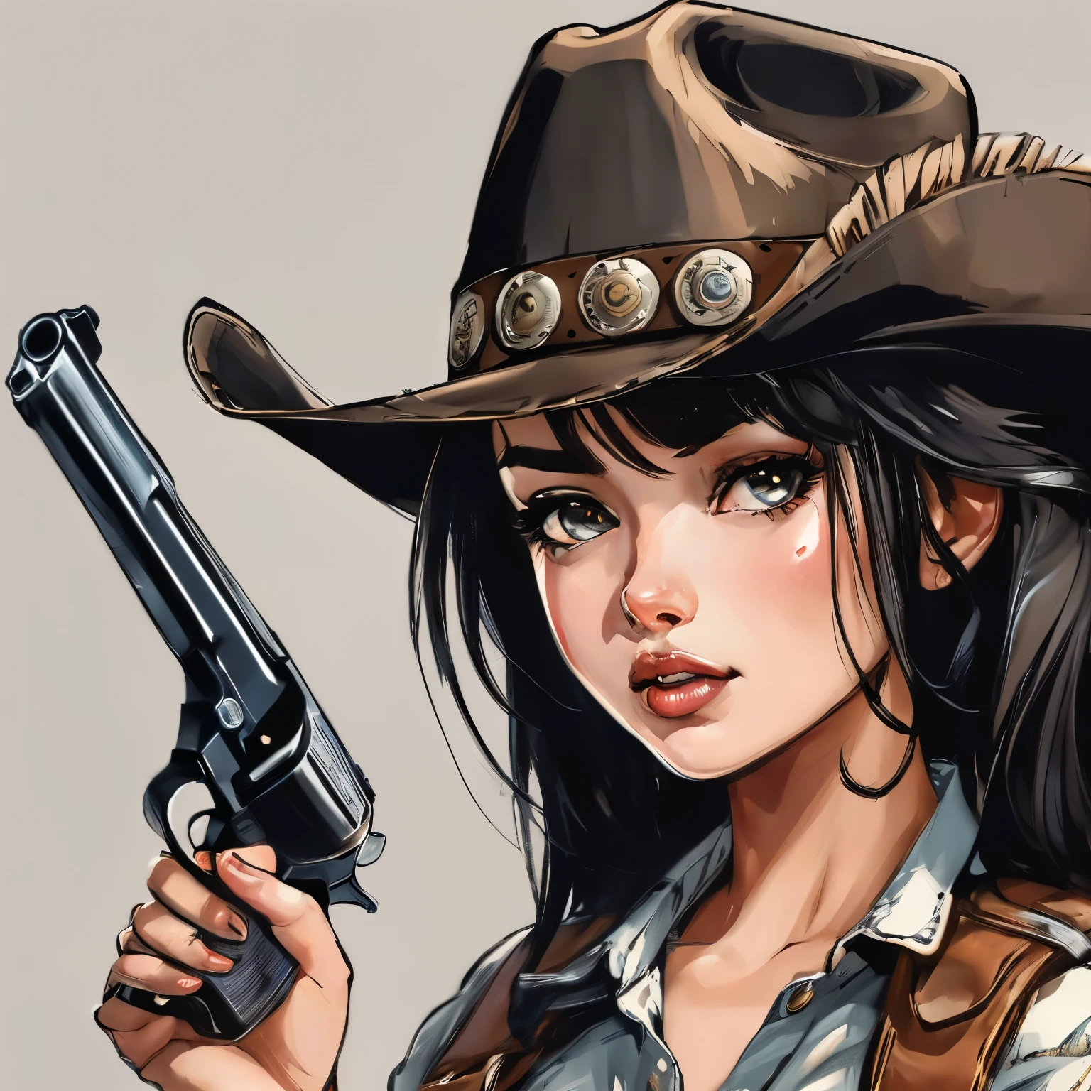 (((One beautiful naked cowgirl:2.0))),(((NSFW:2.0))),(((Nude:2.0))),(((Brown gun belt with holster:2.0)),((Wear a watch on your wrist:1.5))),((Blushed:1.8)), Beautiful detailed girl, Very detailed目と顔, 緻密でBeautiful Eyes, Very detailed, High resolution, Highest quality, masterpiece, Very detailed, 8k wallpaper, wonderful, finely, Highest quality,(((Standing in front of a wooden wall:2.0)))),Beautiful Eyes,(((Shot from under your feet:3.0))),((Drinking whiskey:1.4)),(((Place your hands on your chest:1.5))),(((Drunk:1.8))),(((Crying face:1.8))),(((Are standing:1.2)))