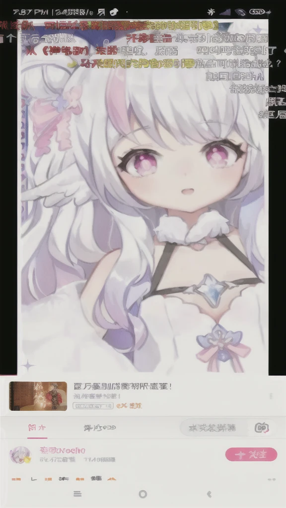 a close up of a person holding a cell phone with a picture of a girl, ahegao, white haired deity, my dress up darling anime, anime goddess, angelic purity, , ahegao face, cute anime waifu in a nice dress, soft anime illustration, in dress, shadowverse style, anime barbie in white stockings