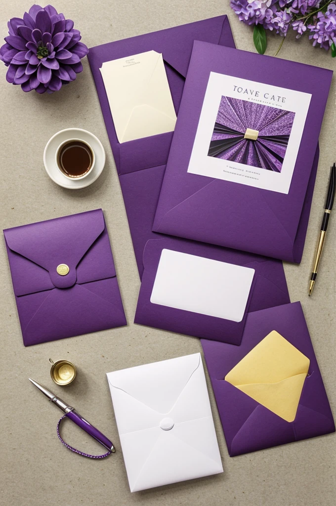 Create a book cover featuring a purple envelope 