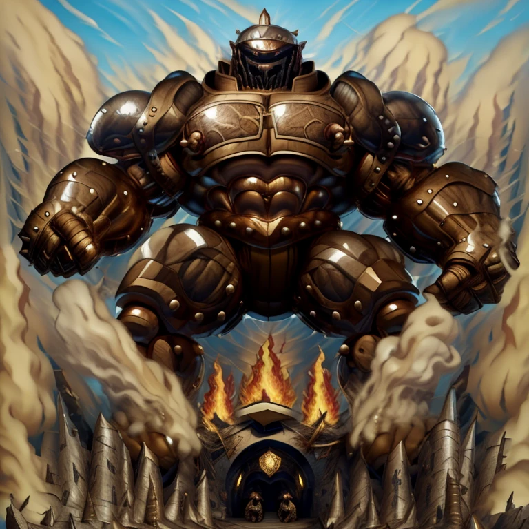 SOLO (masterpiece. official art. 8k. best quality. detailed full body. full body.)

(situation 1 : dominating Armored Flazzard. Armored Flazzard is over 1000 meters long. focus GIANT mechanical Muscular Armored Flazzard is trampling the city. Looking down. macro. stomp. Low-angle perspective. emphasizing the immense size.)

(situation 2 :smoke and flames rising from the destruction in the city)

(Additional details 1: real texture material. whole body shines like metal. emphasizes the muscles. suit fully made of metal.).

(Additional details 2: Detailed head. Detailed Body. Detailed abs. gigantic muscles. HYPER MUSCLES. Gigachad Muscular. big muscle. pecs. triceps. traps. unusually developed muscular body. body full of huge muscles. showing off muscles. pectorales enormes. Exaggeratedly huge muscles. huge muscles. long legs.).
