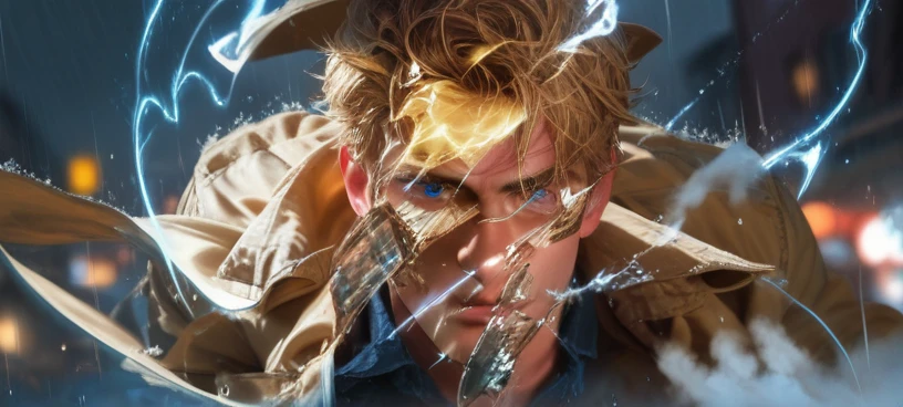 a beautiful boy with short blonde hair, freckles, and blue eyes, wearing a flannel shirt, standing in the rain on a cloudy street, looking at the viewer with a cute, boyish expression, showcasing his well-defined muscles and physique, (best quality,4k,8k,highres,masterpiece:1.2),ultra-detailed,(realistic,photorealistic,photo-realistic:1.37),HDR,UHD,vivid colors,studio lighting,extremely detailed face and body,yaoi,1boys,gay,freckles on body,muscle wide shoulders,muscle pecs,abs,vascular biceps and triceps,blondlust,boyish face,cute face,above perspective,looking at viewer,rain,cloudy sky,rain street