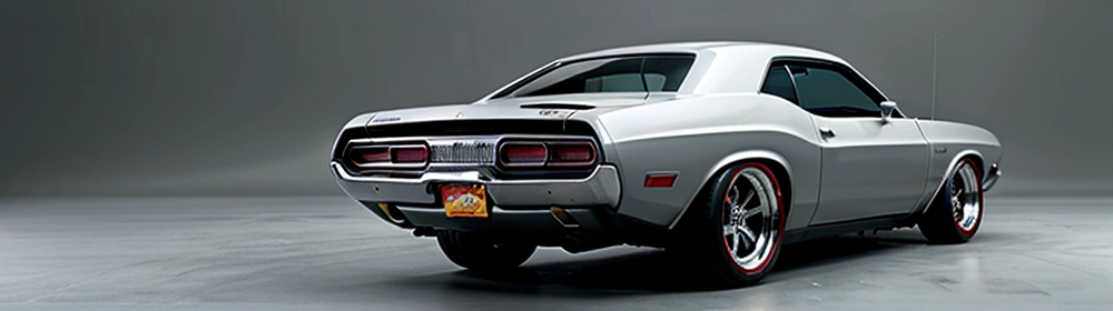 Brown 1970 Dodge Challenger RT , pop art, cartoonish style , sketch, comic, detailed illustration, large chrome wheels, slammed to the ground, wide bodykit, masterpiece, highly detailed ((([simple  grey background])))


