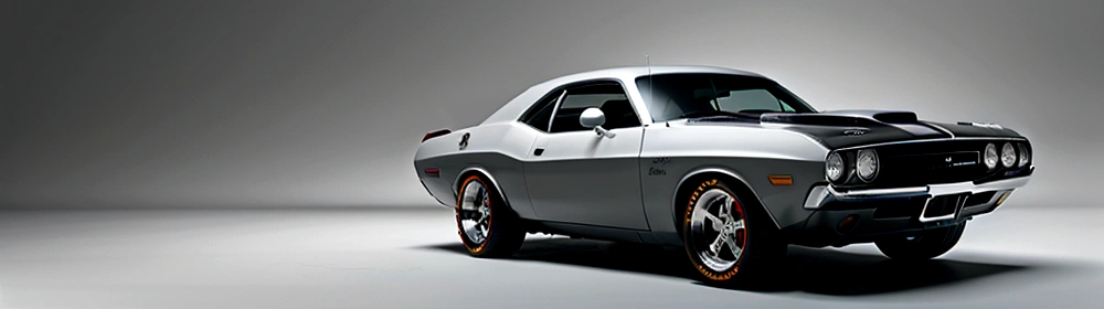 Brown 1970 Dodge Challenger RT , pop art, cartoonish style , sketch, comic, detailed illustration, large chrome wheels, slammed to the ground, wide bodykit, masterpiece, highly detailed ((([simple  grey background])))


