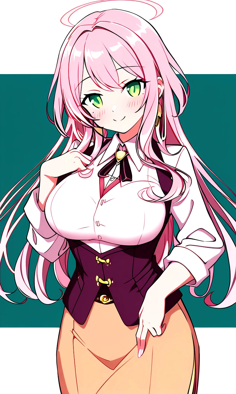 private teacher、、Green Eyes、Calm、older sister、Pink Hair