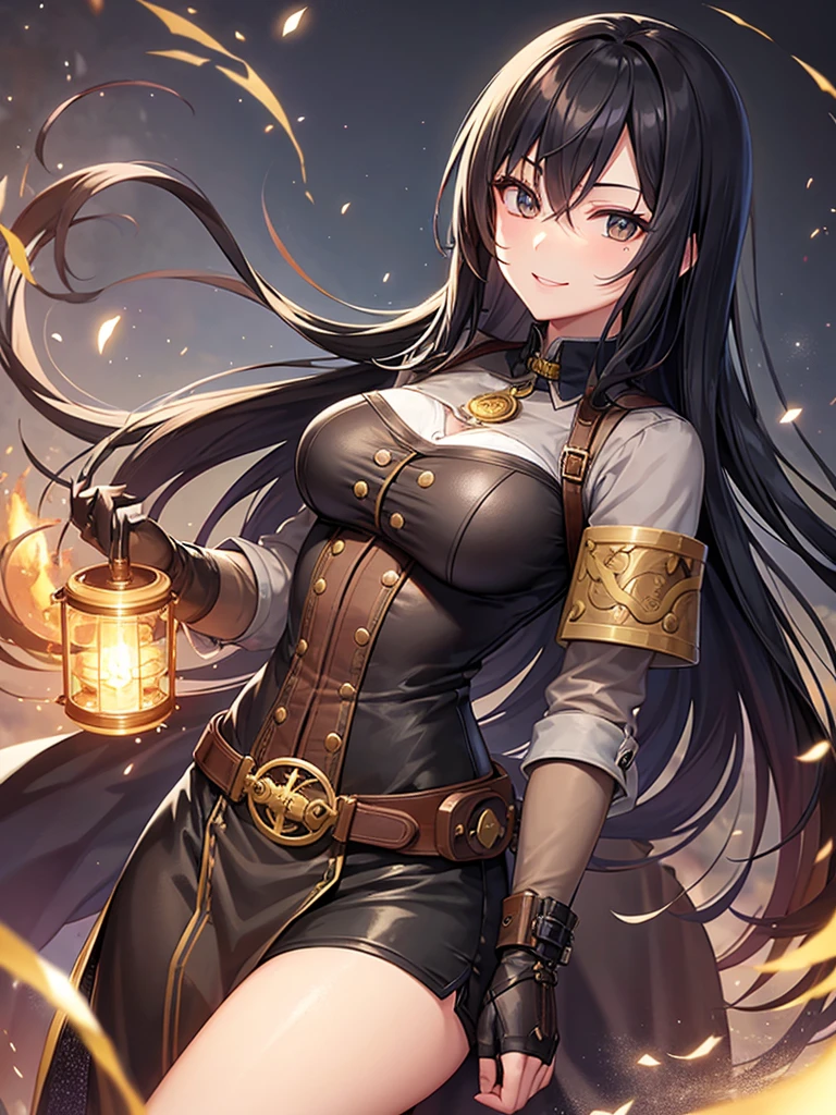 witch, big breasted, sexy pose, power armor