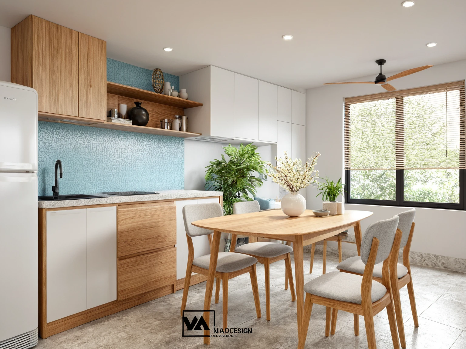 Interior Design, kitchen room, (minimalist style:1.2), (minimalist interior space), (minimalist furniture design), (space that realistically describes the minimalist interior of a townhouse), soft lines detail rendering realtime, (Warm LED 4000k white tone, Clean and comfortable, timeless, making the space appear clear), carpet, blanket cotton, (circle spotlight), (indoor), (neutral white mix pink and light blue tone color), (white wall mix beige wall design), (An Cuong Wooden Furniture minimalist Style), (An Cuong wood with MDF surface glued with melamine coating), (architectural design visualization), (reflection), (focus on object), (material normal bump real reflection), (multi-level reflection), (chao vantage software visualization render),(((Best Quality))), ((Masterpiece)), ((best illustration)), ((best shadows)), (( Super Detail)), (Intricate lines), (Photorealism),(hyper detail), ((archdaily)), ((award winning design)), (dynamic light), ((spotlight)), (perfect light), ( shimering light), ((photorealistic)), ((intricate detail)), ((extreme detail)), ((crazy detail)), ((octane render)), ((trending on artstation)), ((High- fidelity)), ((Viwvid)), ((Crisp)), ((Bright)), ((Stunning)), ((Eye-catching)), ((High-quality)),((Sharp)), ((day sun environment)), ((Illuminating)), ((Flawless)), ((High-quality)),((Sharp edge render)), ((medium soft lighting)), ((photographic render)) , ((detailed archviz)), ((reality environment)), (level of photo realism, depends on lighting, materials, composition, Real-Time Rendering, based on chao vantage timage rendering graphics software)