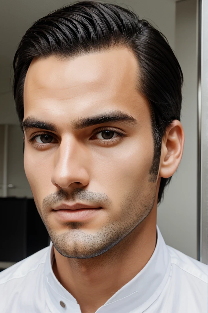 A square shape face men with clean face