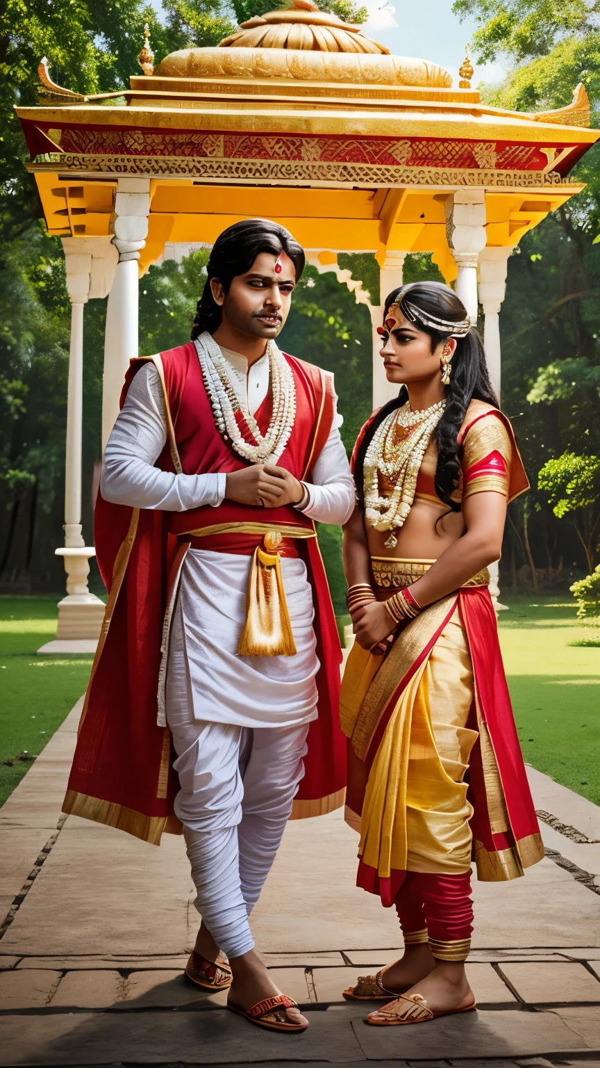 Generate a detailed image of Lord Shri Ram in a traditional attire, meeting his brother Bharat, with a background of a palace or forest."
Kuch aur cheezein jo aap add kar sakte hain:
Color preferences
Artistic style (realistic, cartoonish, etc.)
Any specific poses or expressions