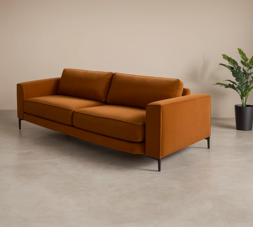 Sofa set design, rich colors, brown concept