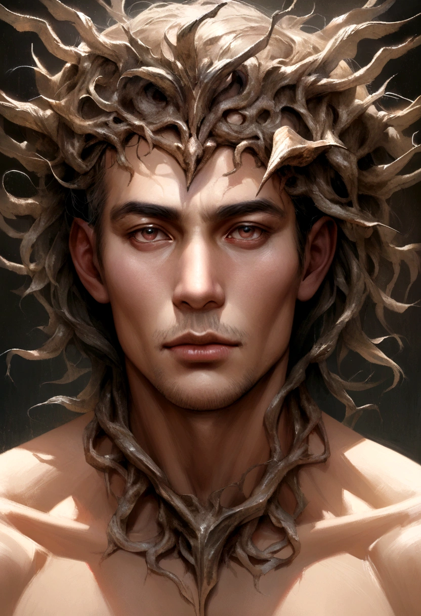 realistic man completely naked