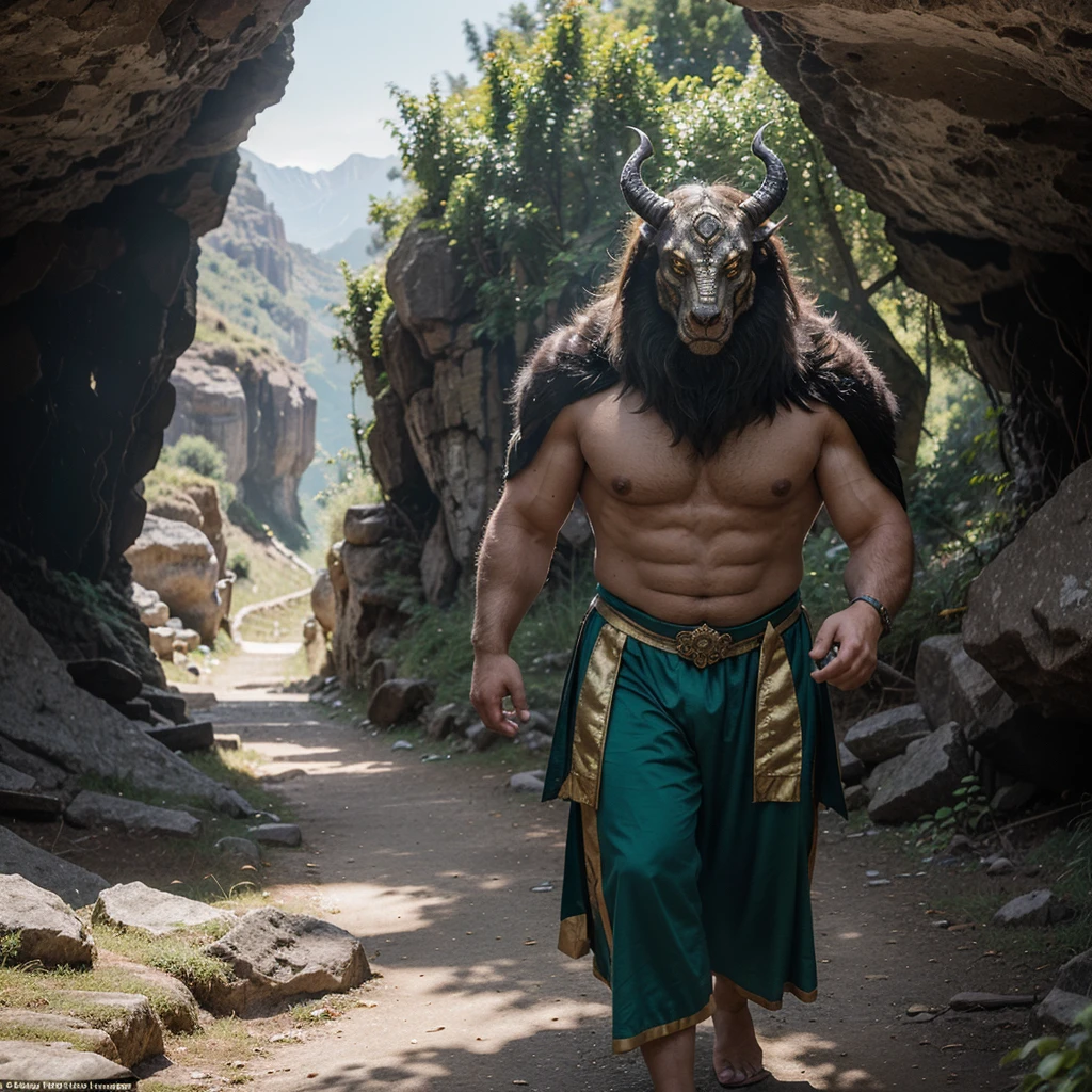 Physical Description:
Drakorin is an imposing and majestic dragon, with scales that shimmer like polished metal in the sunlight. His skin is a deep shade of emerald green, with golden highlights on exposed areas. The scales are dense and resilient, providing protection against attacks and adverse conditions. His head is adorned with sharp horns that curve backward, and his eyes are large and intelligent, with an intense yellow hue that conveys ancient wisdom.
Drakorin's wings are impressive, with membranes between the bones that resemble thin, translucent green silk, allowing him to fly with grace and speed. Each wing is decorated with intricate patterns reminiscent of ancient runes, symbolizing his status as an ancestral guardian of the mountains.
His muscular and powerful body ends in a long, flexible tail that stretches for meters. The tip of the tail is protected by a sharp spur capable of cutting through rocks like butter. Drakorin walks with powerful strides, and his presence is felt like a gentle earthquake through the land.
Personality:
Drakorin is serene and reserved, reflecting on centuries of accumulated knowledge. He is protective of the lands he governs, a guardian of ancient traditions and secrets hidden within the mountains. Despite his intimidating appearance, he is wise and just, preferring to resolve conflicts through diplomacy rather than force.
Habitat:
Drakorin resides in the heart of a hidden valley within the tallest mountains, where deep caves and hidden waterfalls create a natural sanctuary for his kind. He lives in harmony with nature, an essential part of the local ecosystem