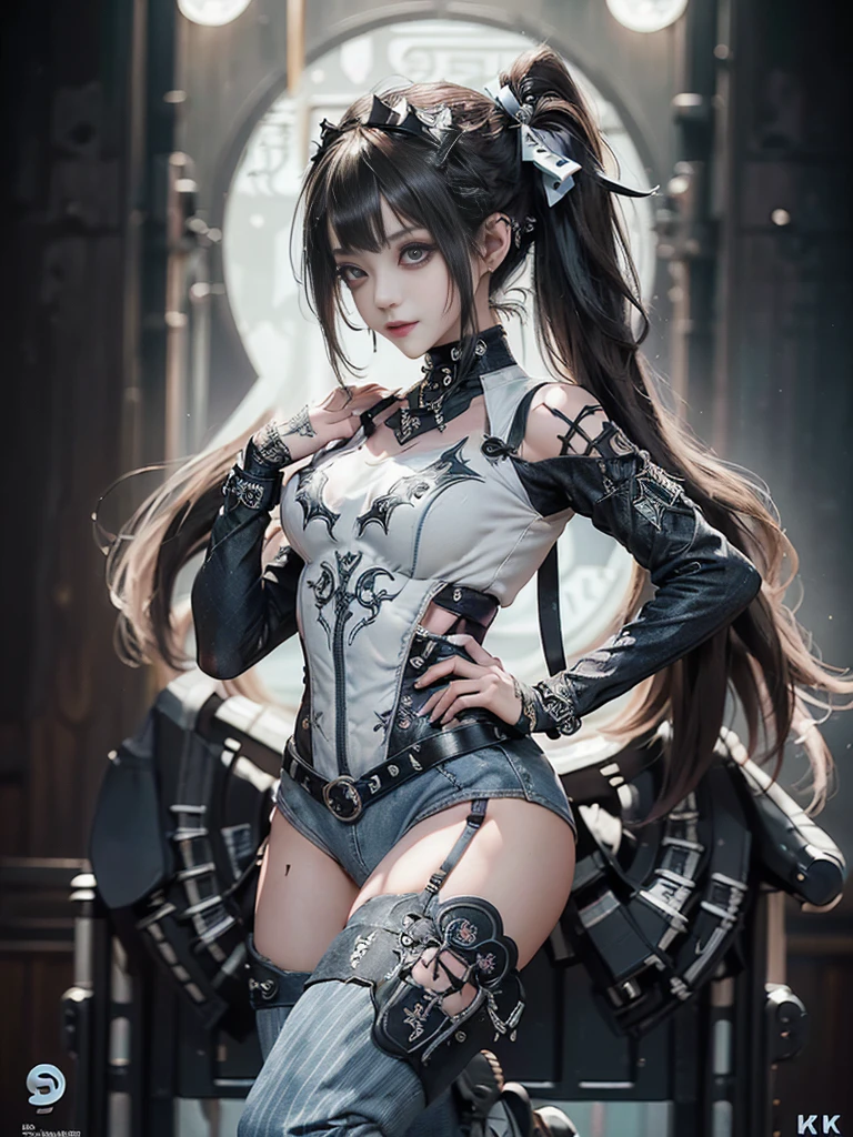 masterpiece, Japan doll, bisque, cheongsam, gothic, braided boots, lace-up, illustration, comic, cute, sexy, detailed details, thin legs, sheer, beautiful face, small face,