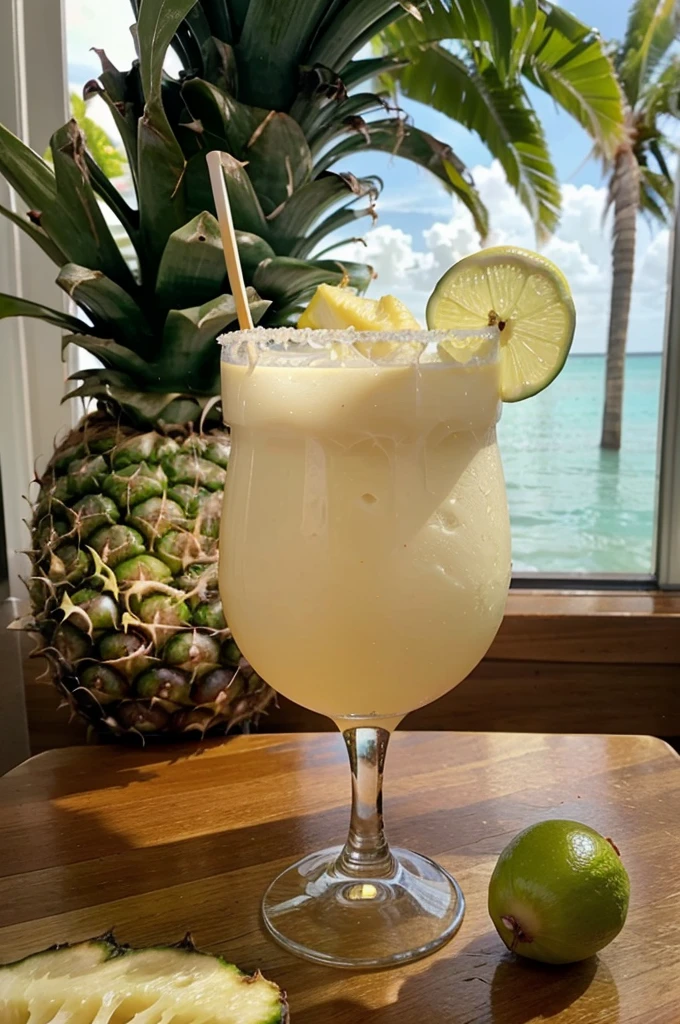 Amateur photo from Facebook. Taken with an iPhone 15 Pro. Taste the tropics with a Pineapple Coconut Margarita