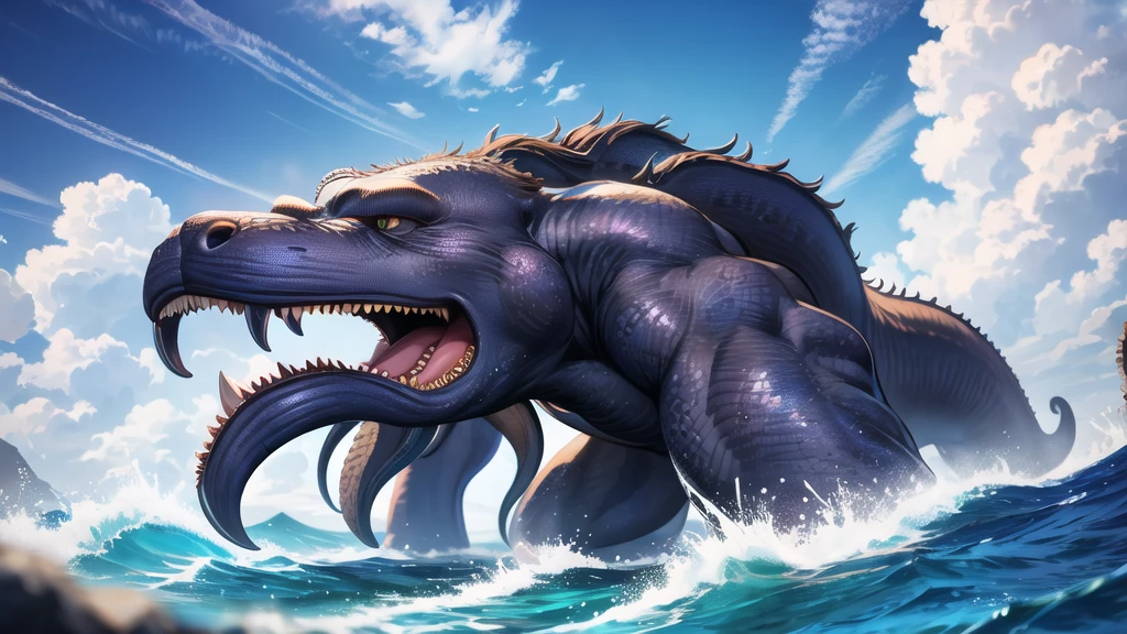 Kraken geography data in detailed hyper-realistic photography.