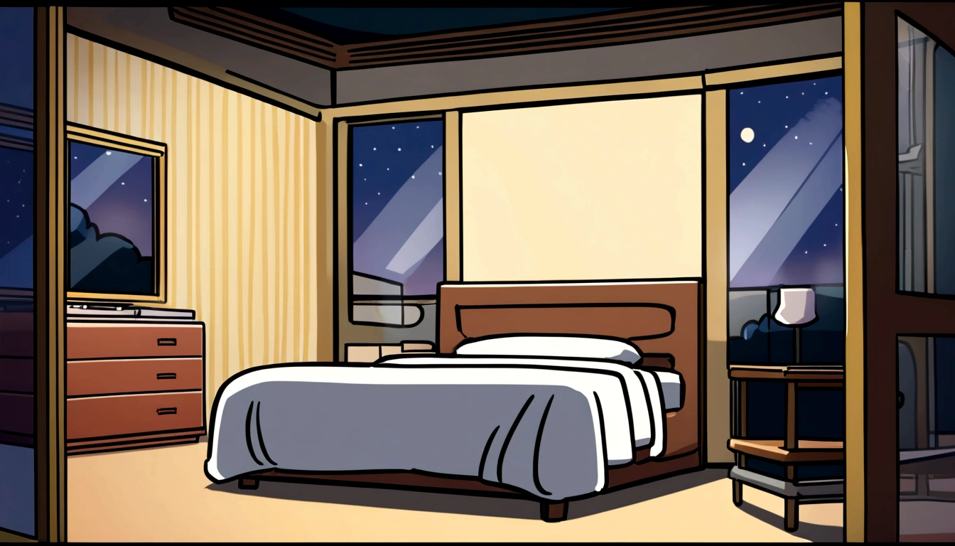Comfortable room at night, Using headphones, 2D style anime, harddisk, Welcoming environment