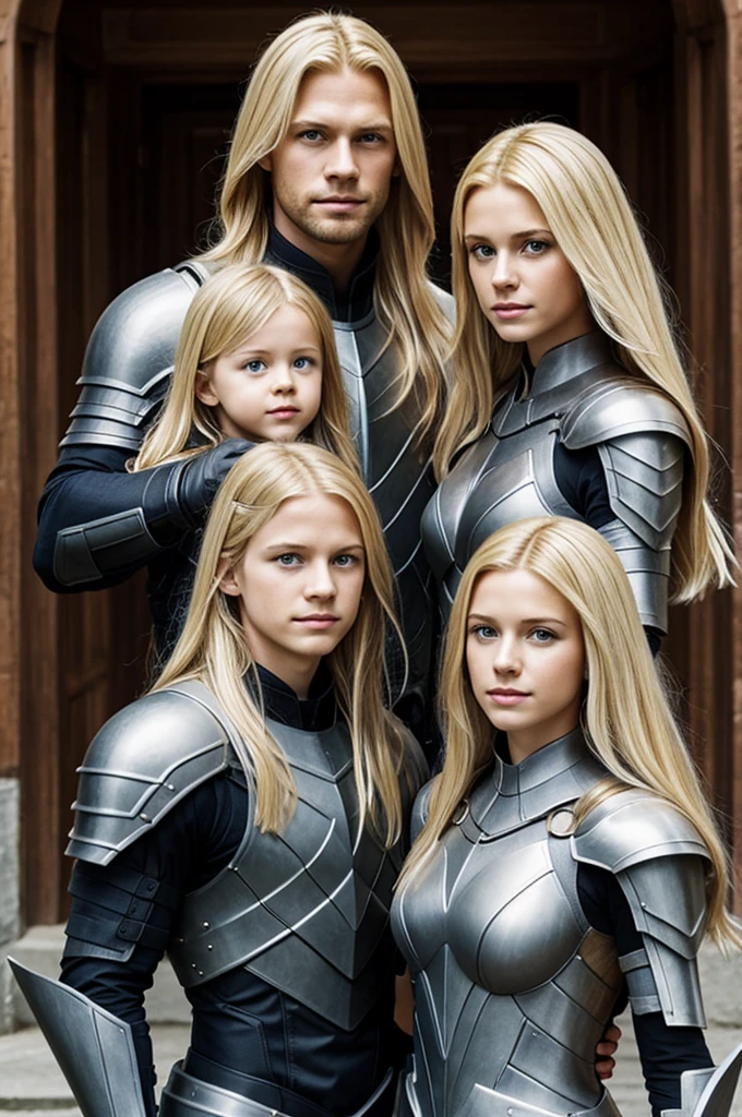 Create a mediobal shield for the blond family