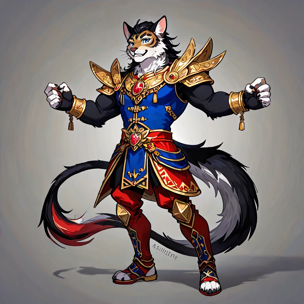((masterpiece)), (ultra detailed), (best quality), simple background, (style of fantasy), (in t-pose, full body, hands up), absurdres, perfect anatomy(angelic handsome boy, kemono)(furry anthro),