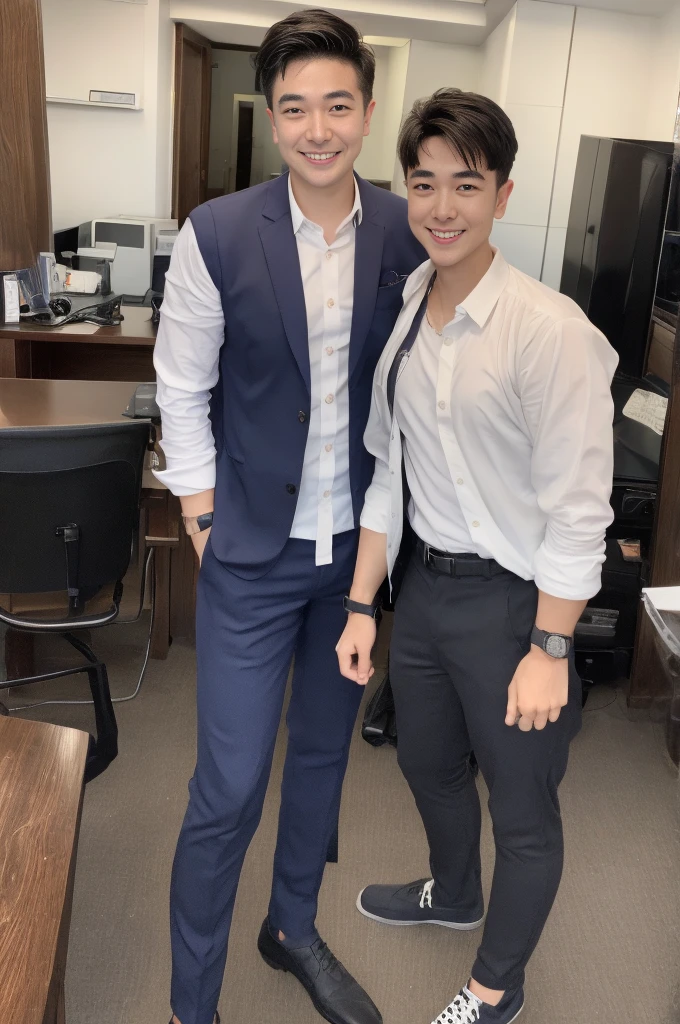 New employee, very handsome, 20 years old.、　（A really cool S-class guy in a suit.）、　เด็กชายJapanอายุ 20 ปี、　businessman、　Luxurious suit、　brown suit、　office、　Standing in a suitＳHandsome young man、　full body photo、　（ภาพถ่ายที่มีรายละเอียดhighของ CG Unity 8K）、　（มีรายละเอียดhighＳhandsome man in class）、　（Real photos）、　　（（คุณภาพhighสุด））、　very detailed、　（Masterpiece）、　คุณภาพของภาพที่highเป็นพิเศษ、　high、　viewer、　gentle man、　I'm beautiful.、　short hair、　Vivid photos、　Handsome like a model、　Handsome like an idol、　Luxury watches、　Cold Belt、　Japan