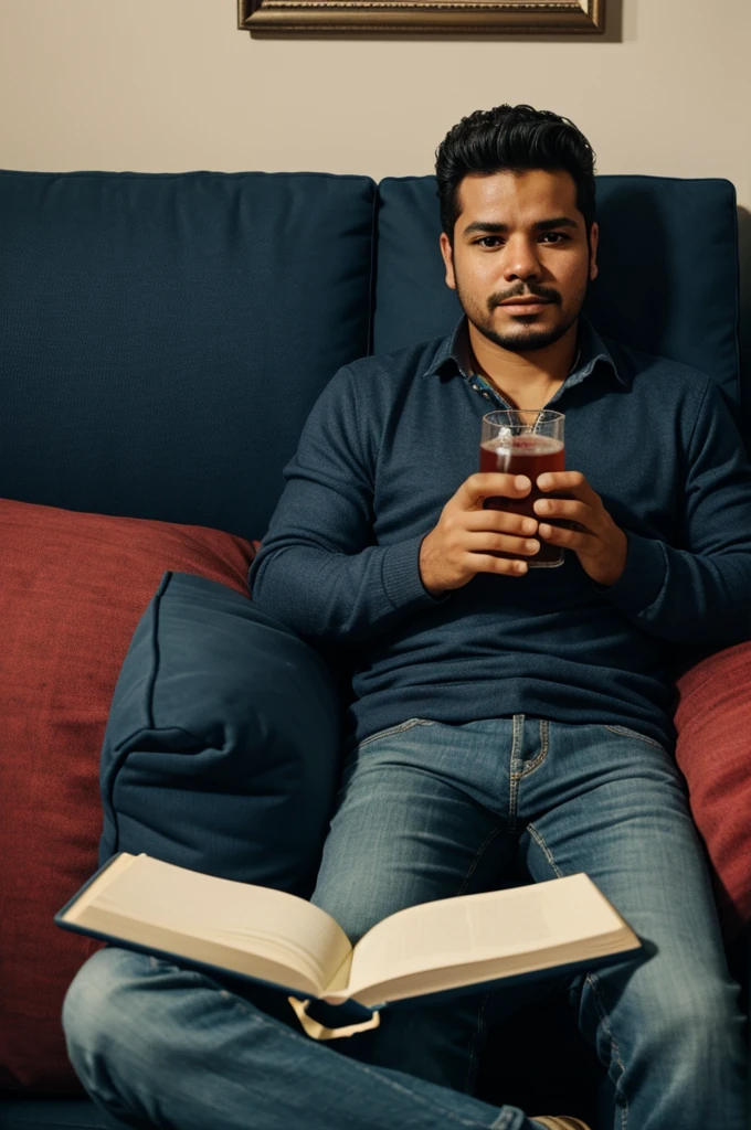 Prompts Juan stayed the night on the couch with a drink and a chilling book.