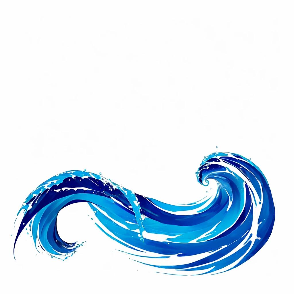 there is a blue and white Wave that is on the water, blue crashing Waves, ocean Wave, azure Waves of water, Wave打つ水, ((Waves, sea Waves, tube Wave, Wave, Waves and splashes, Water Element, ocean Waves, Wild sea background, Waves, Detailed swirling water tornado, Waves of energy, Isolated on a white background, big Wave