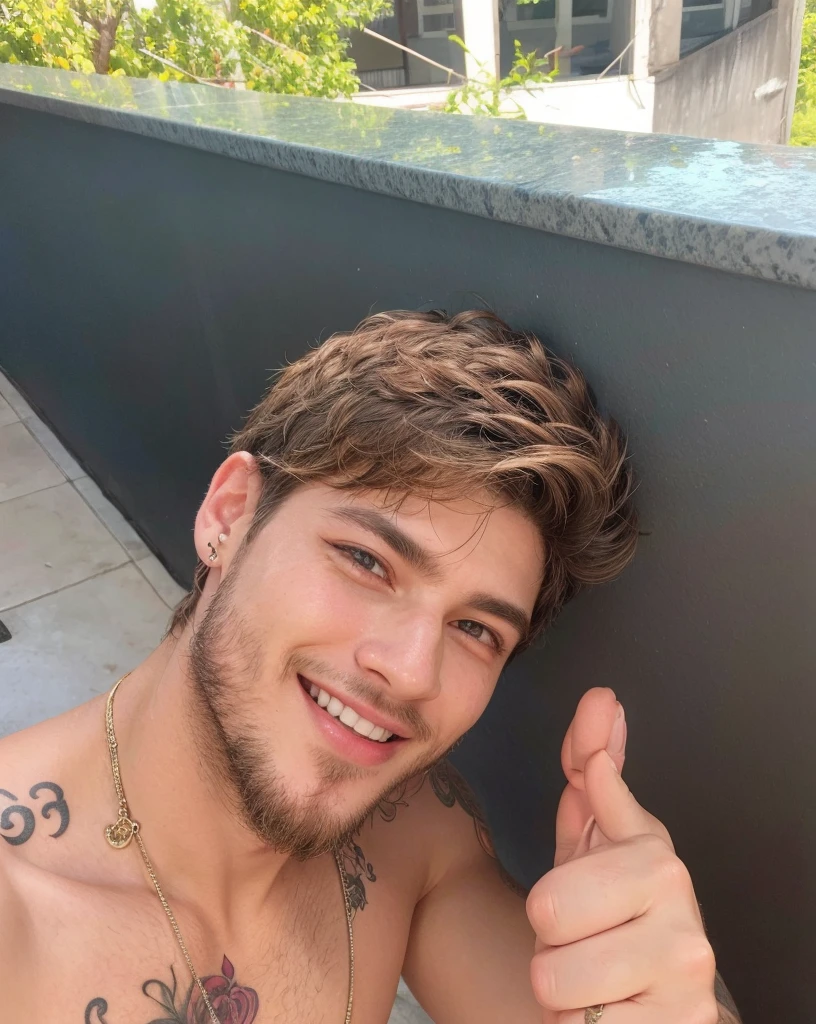 Beautiful, tattooed man 