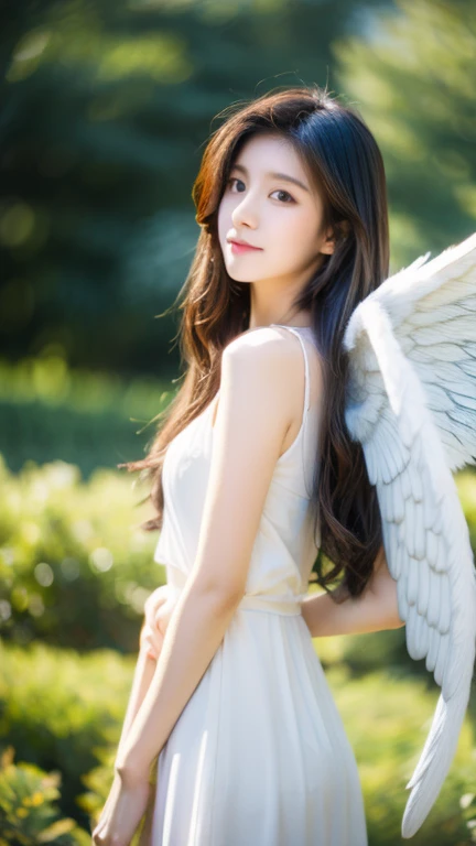 Girl with angel wings