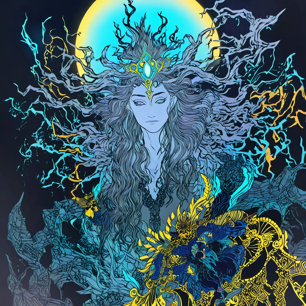 oberon, King of Fairiearker sketch、very detailled、4K、very detailled、details Intricate、striking colors、cinematic lighting、creates a drama構成、fantasy portrait、chic、Eccentric、magie、uncanny、ethereal、creates a drama、atmospheric、Mesmerizing、work of art
