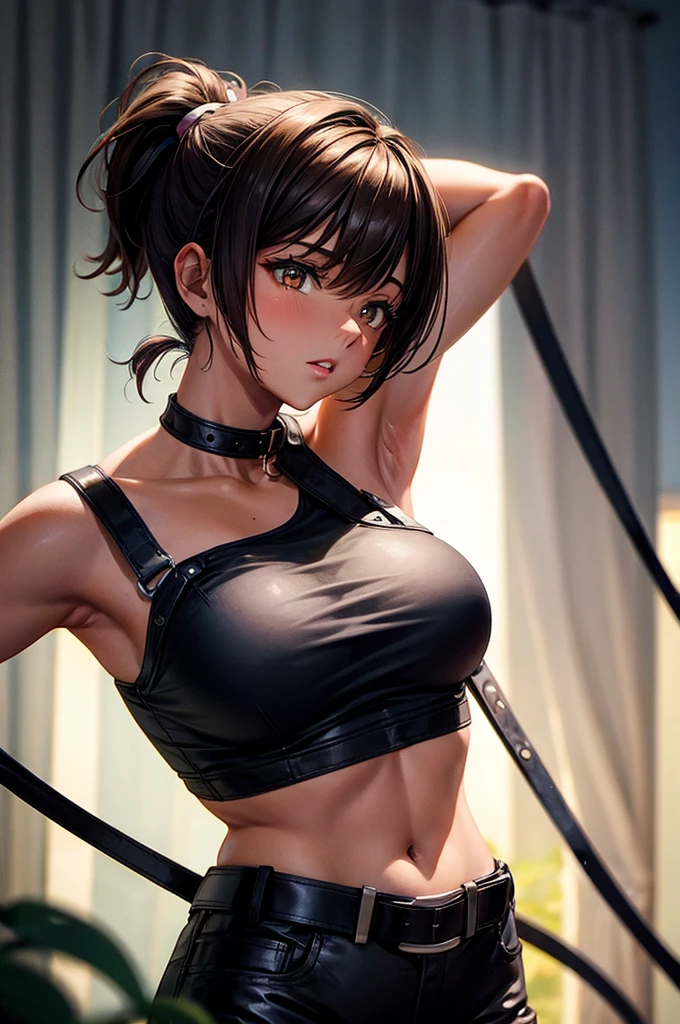 (top-quality manga:2.4),(Perfect Beautiful Face 2.2),(Perfect and beautiful posture:2.2),wet with oil,(oil in cleavage:2.2),(Abnormal oiling:2.2),large full breasts,2  Female oil wrestling athlete ,cute face, nice legs, showing their ground techniques in a fight on the graund