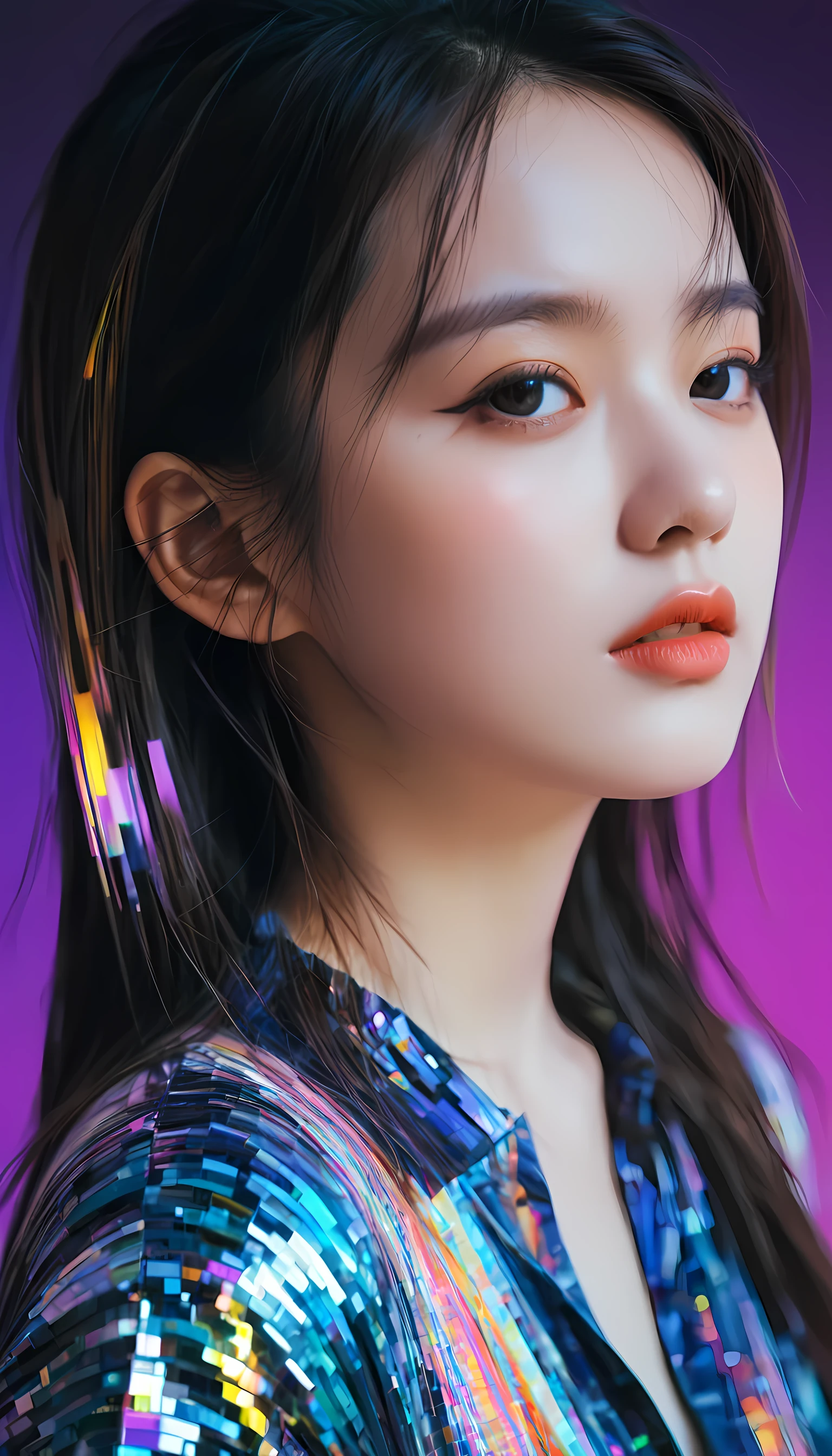 (masterpiece, Top quality, best quality, Official Art, beautiful and aesthetic:1.2), 1 Girl, Glitch Art, (Digital Distortion), Pixelate fragments, Data corruption,Colored Noise, Visual confusion,Contemporary Aesthetics