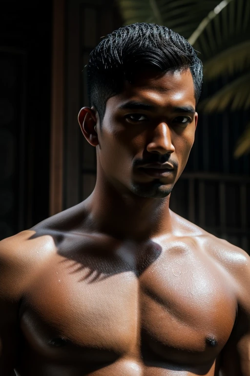 RAW photo in sequence, a picture of a handsome Indonesian man, NAKED, big body, sweaty skin, low fade hair style, attractive face, lifestyle, corpo NAKED completo, shining skin, tattoos, 8K, PICTURE REALISTIC, authentic AI art, painted paper, 4K arte, detailed drawing, 4K,8K cor enhanced 100%, restoration quality 100%, super restoration 100%, co gradation