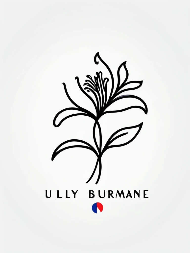 The logo of an apparel brand that gives the impression of French fashionable streets
"With ""Lily Flower,"" a symbol of France
Pretty cool
Modern Design
The background is white