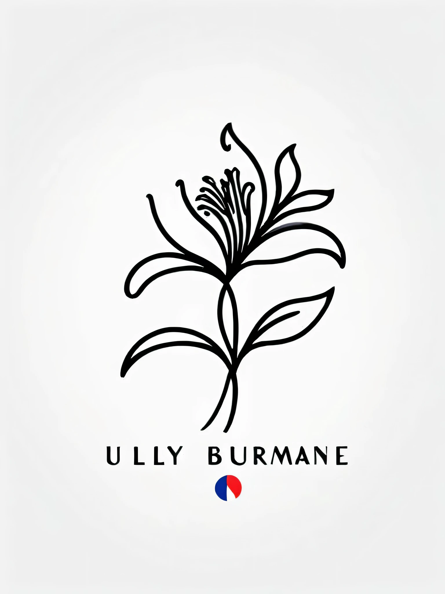 The logo of an apparel brand that gives the impression of French fashionable streets
"With ""Lily Flower,"" a symbol of France
Pretty cool
Modern Design
The background is white