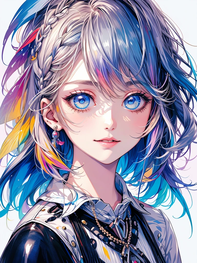 (masterpiece,Top,,Official Art,Beautiful Beauty:1.2),(1girl:1.3),Extremely detailed,Colorful,The most detailed,(Watercolor:1.3),Optical Hybrid,Playful pattern,Lively texture,Rich colors,Unique visual effects