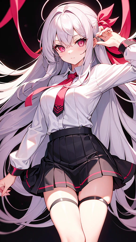 ((1 girl:1.5))、(Smile:1.5)、(blush)、shirt、女式shirt、((pleasure!!))、Chirality、(small breasts)、(silver hair)、(dog ears)、(Eye highlights:1.3)、blake black footwear,(黒いskirt)、bow, button, 襟の付いたshirt, long sleeve, ((red bow tie, , black jacket, open jacket, (white cardigan:1.5), 白のshirt, 黒のskirt, チェック柄のskirt、white sock)),, shirtを,, skirt, sock, thigh, 白い shirt, Rest indoors, ((classroom:1.5))、 When watching audienceBREAK、(skirtを掴む:1.5)、 (perfect hands, perfect anatomy),Cowboy shooting、(skirt lift:1.3), (pull)、((shaved pussy:1.5))、(skirt that rolls up:1.3)、(Highly detailed fully exposed:1.5)、(Photos from below:1.5)、light blue eyes、long hair、(Raise one leg:1.5)