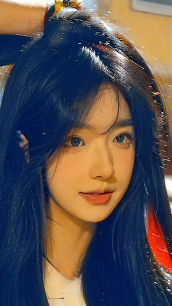 masterpiece, best quality, {best quality}, {{masterpiece}}, {high resolution}, Key Points, Anime style, Cartoon closeup of a lady, Girls Design, Second-rate, portrait, Gisha, Anime Character, Long hair, Black Hair, Heterochromic eyes, Hair covers the ears, Happy, Delicate and powerful appearance, Dissonance, High target, freckle, Smile