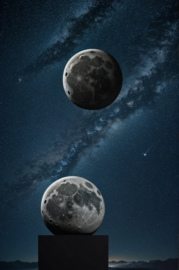 a sculpture like the moon surrounded by stars