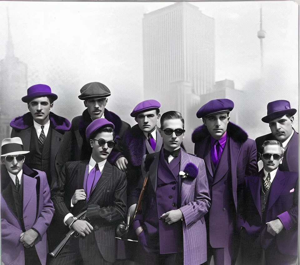 The Purple gang of Detroit but modern. Modern polish Americans, Detroit fashion, polish, wearing purple