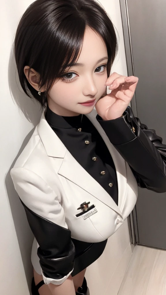 Woman walking in office hall, on a spoonful of alcohol, white walls, Gray table, posters on the wall,
(((masutepiece))), ((Best Quality)), ((intricate-detail)), ((hyper realisitic)), absurd res, A MILF, Small face、27-year-old woman, Perspective, Highly detailed, Illustration, 1girl in,(Big breasts), Perfect hands, Detailed fingers, Beautiful detailed eyes, Short hair, Brown eyes, vd, (business outfit:1.2), Blazer and slender lapel dress are the same color, Black leather tight skirt, Black Choker, earrings, Stockings, Detailed background, Bedroom, Perfect eyes, Seductive eyes, Looking at the viewer, from the front side、Angle from above、all-fours、1boy, penises、Falachio、, Woman sucking panis to the root、Angle from above