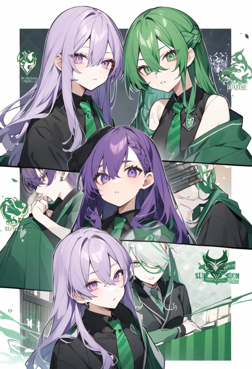 Keito。Purple Eyes。Purple Hair。Slytherin House