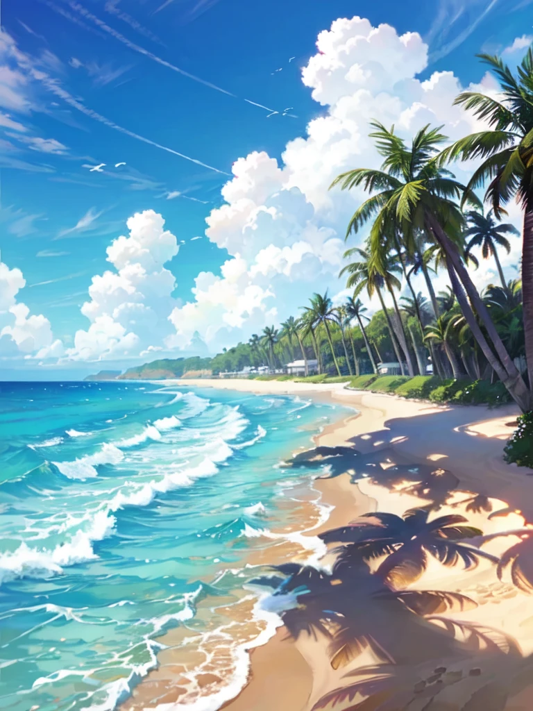 summer, sun, ocean, Beach--v6,The clouds are more layered,Extreme clarity,8K,Ultimate depth of field,Ultimate healing,Ultimate freshness