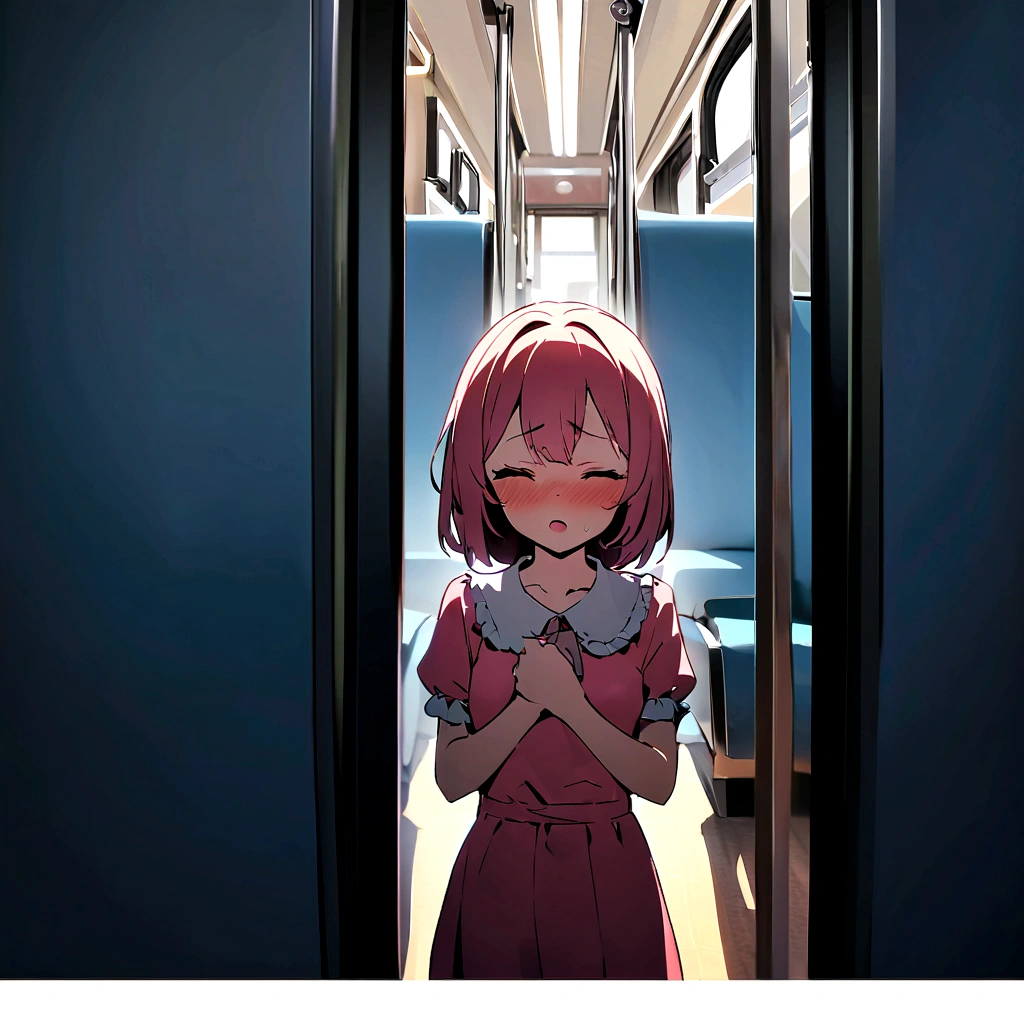 Ultra-high resolution photos、Very accurate  girl&#39;s body、Esbian all over、Super young girl、Small breasts、Inside the train、Being molested、Feels good