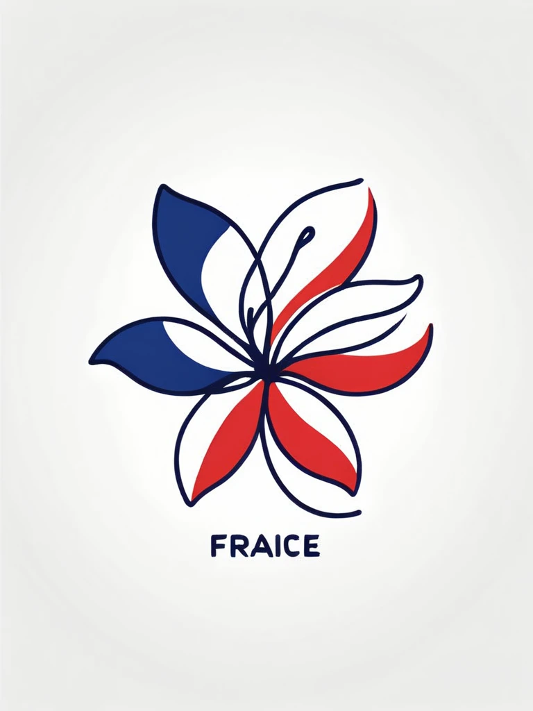 The logo of an apparel brand that gives the impression of the stylish streets of France
"With ""Lily Flower,"" a symbol of France
Flower petals are the French flag
Pretty cool
Modern Design


The background is white