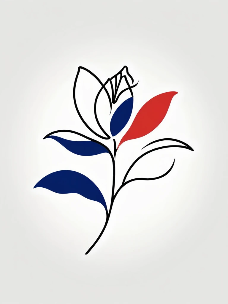 The logo of an apparel brand that gives the impression of the stylish streets of France
"With ""Lily Flower,"" a symbol of France
Flower petals are the French flag
Pretty cool
Modern Design
The background is white